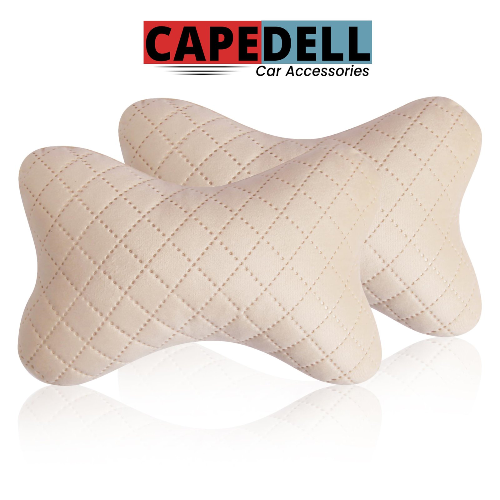 Capedell Premium Memory Foam Car Neck Rest Pillow – Universal Leatherette Car Headrest Cushion with Diamond Stitching | Ergonomic Neck Support for Long Drives | Luxury Car Interior Accessory (pack of 2) - Image 9