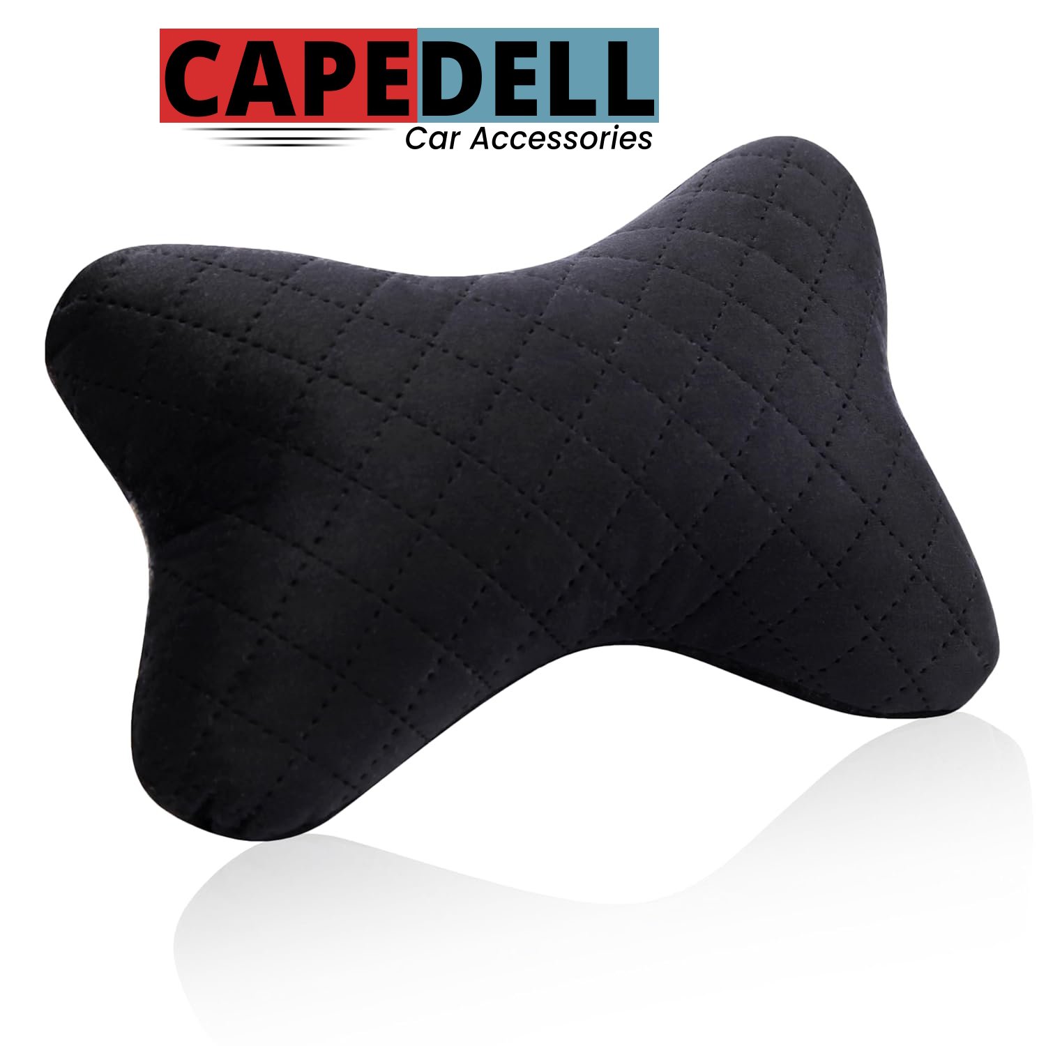 Capedell Premium Memory Foam Car Neck Rest Pillow – Universal Leatherette Car Headrest Cushion with Diamond Stitching | Ergonomic Neck Support for Long Drives | Luxury Car Interior Accessory (pack of 2) - Image 6